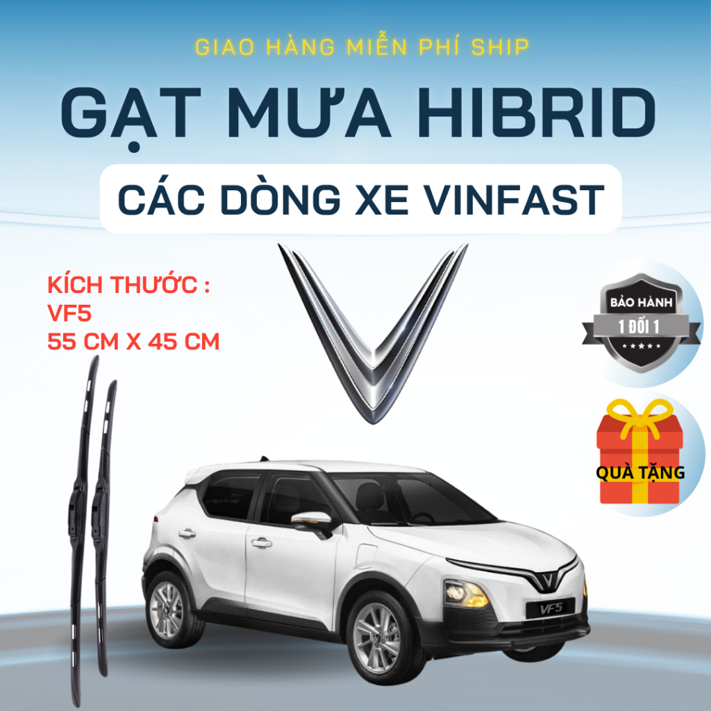 Gạt Mưa Ô Tô VINFAST VF5, VF3, VF6, VF7, VF8, 9, LUX_A, SA, VFe34, Fadil, HERIO, LIMO GREEN, Lưỡi Silicon NANO Gạt Sạch.
