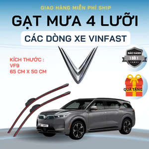 Gạt Mưa Ô Tô VINFAST VF9, LIMO GREEN, HERIO, LUX A, LUX SA, FADIL, VFe34, VF3, VF5, VF6, VF7, VF8 Silicon 4 Lưỡi.