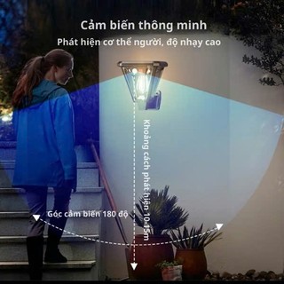 Đèn Cắm Vườn Năng Lượng Mặt Trời 3 Chế Độ Sáng Cảm Biến Chuyển Động Người Chống Nước