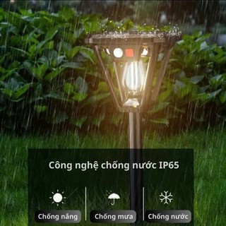 Đèn Cắm Vườn Năng Lượng Mặt Trời 3 Chế Độ Sáng Cảm Biến Chuyển Động Người Chống Nước