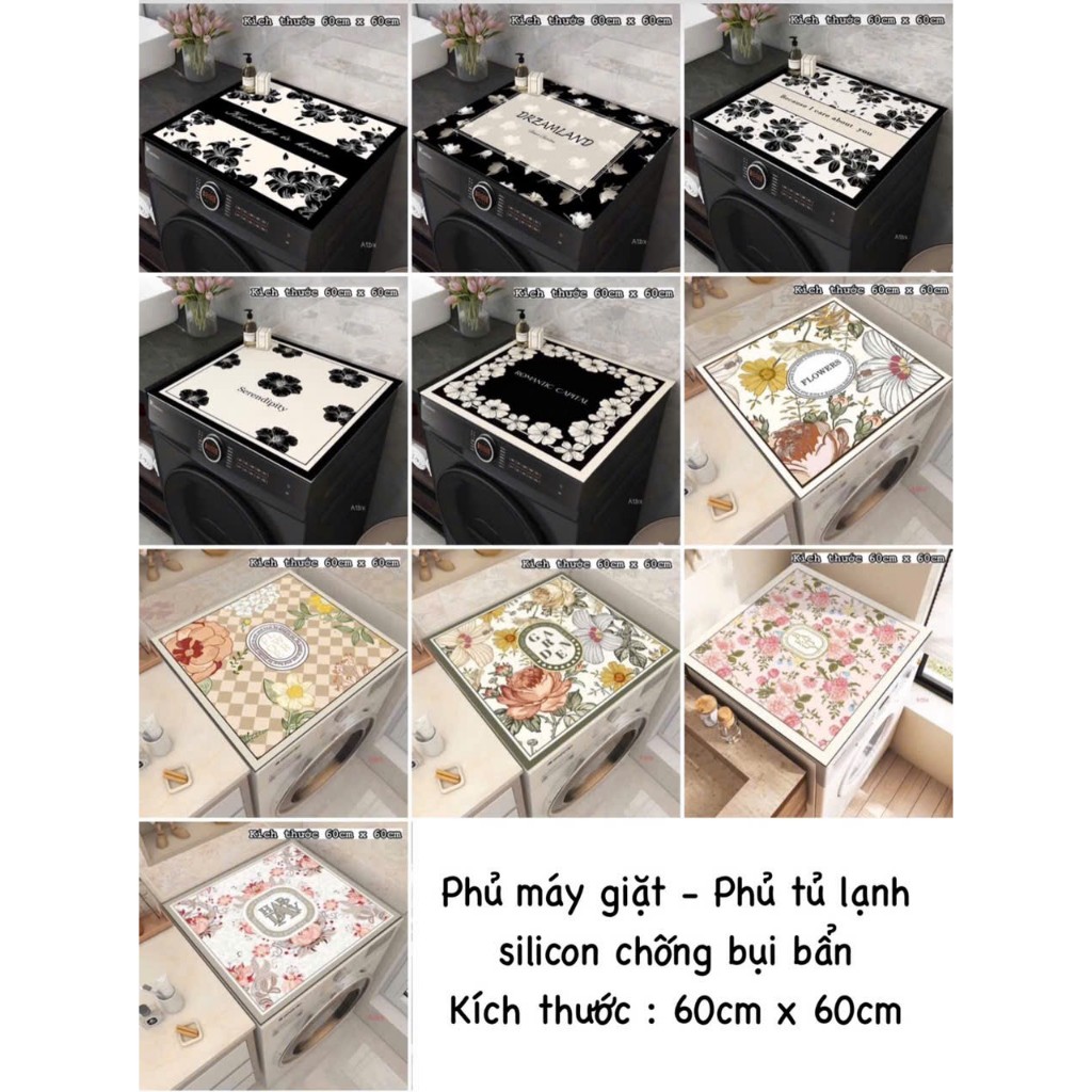 THẢM SILICON PHỦ MÁY GIẶT, TỦ LẠNH - CHỐNG BỤI, CHỐNG NƯỚC, DECOR SANG TRỌNG