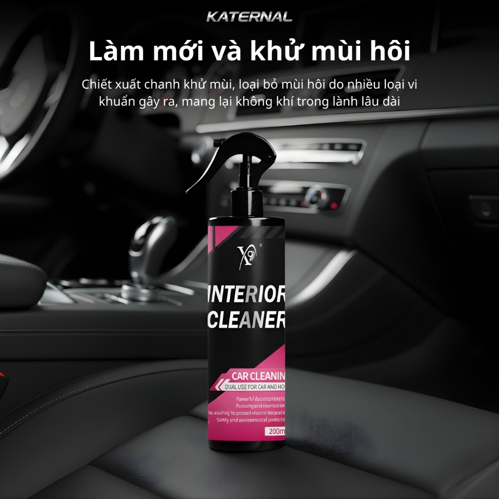 Combo 7 Món Vệ Sinh Nội Thất Ô Tô Đầy Đủ | Interior Cleaner + Bộ Dụng Cụ Làm Sạch Taplo, Ghế, Khe Điều Hòa