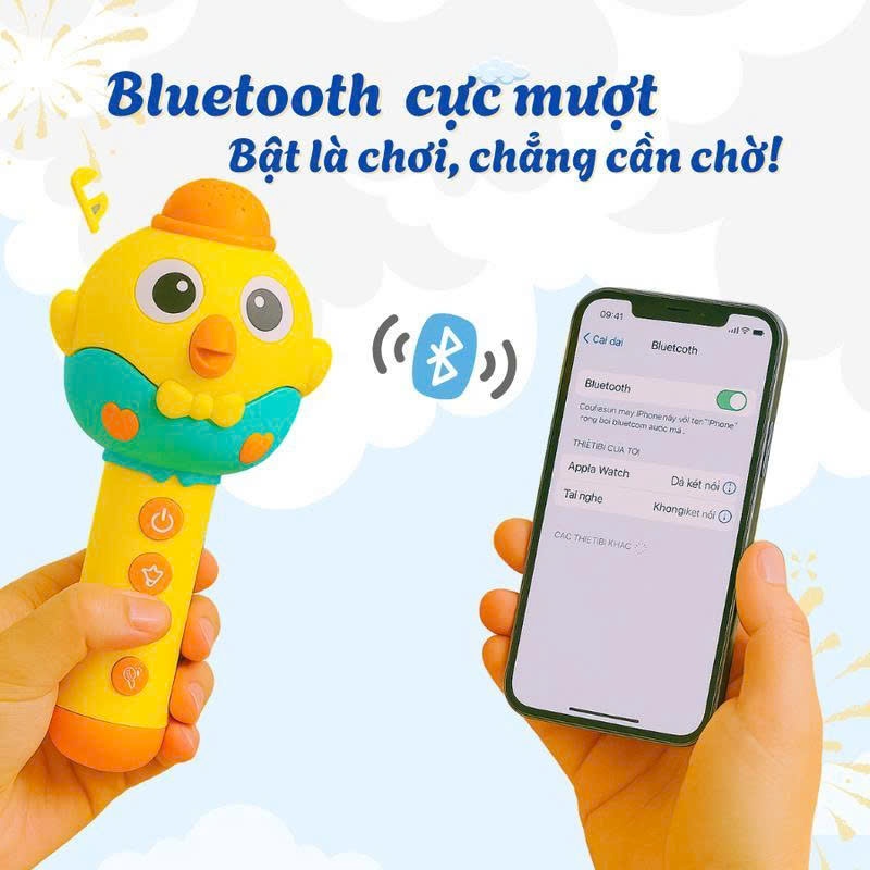 Đồ Chơi Micro Hát Karaoke Không Dây Cho Bé Kèm Sạc Micro Đổi Giọng Nói Phát Nhạc Đọc Truyện Cho Bé