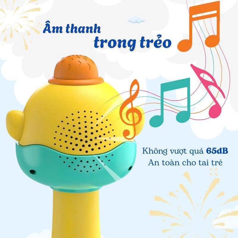 Đồ Chơi Micro Hát Karaoke Không Dây Cho Bé Kèm Sạc Micro Đổi Giọng Nói Phát Nhạc Đọc Truyện Cho Bé