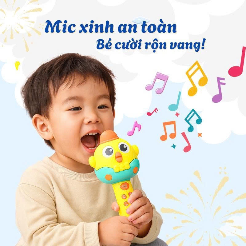 Đồ Chơi Micro Hát Karaoke Không Dây Cho Bé Kèm Sạc Micro Đổi Giọng Nói Phát Nhạc Đọc Truyện Cho Bé