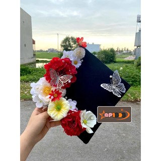 [QUÀ TẶNG] Phụ kiện, Đầu Bông Hoa làm Mũ Tốt Nghiệp Handmade