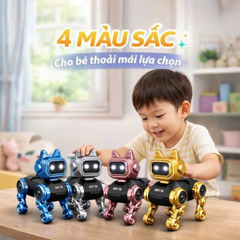 Chó Robot Đồ Chơi Mini – Di Chuyển Tự Động Siêu Cute Cho Bé