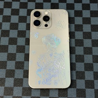 Miếng Dán Lưng Viền iPhone PPF Nhám Hình Cô Gái Hoa Hồng – Từ iPhone 12 Đến 17 ProMax