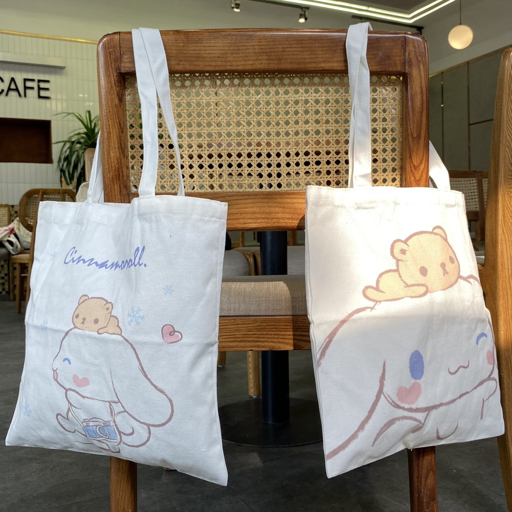 Túi tote nữ xinh đi học cute vải canvas trơn đeo vai đáng yêu cỡ lớn vừa sách vở giá rẻ thời trang học sinh dễ thương