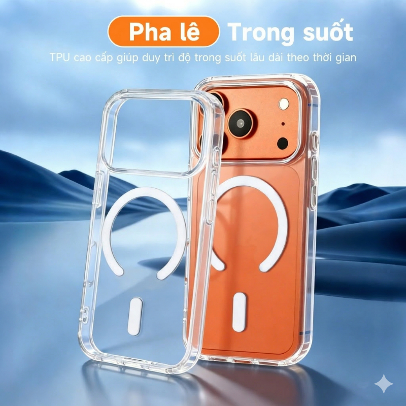 Ốp Lưng iPhone Hỗ trợ sạc không dây ORIO MS55 chống sốc va đập bảo vệ điện thoại hạn chế bám vân tay