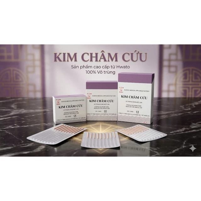 [ĐỐC ĐỒNG CHÍNH HÃNG] Kim châm cứu cao cấp Hoa Đà vô trùng dạng vỉ - Hộp 100 kim- Siêu bén, dẫn điện, dẫn nhiệt cực tốt
