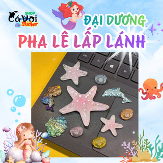 Set Charm Đại Dương Pha Lê Lấp Lánh-6 Set charm siêu sinh cute cho mùa hè- Sao biển nàng tiên cá lấp lánh trang trí dép3