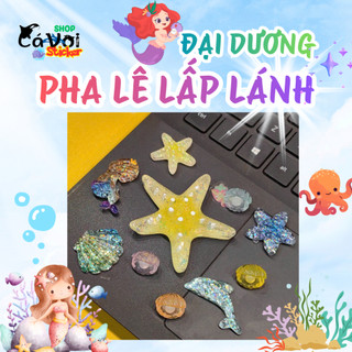 Set Charm Đại Dương Pha Lê Lấp Lánh-6 Set charm siêu sinh cute cho mùa hè- Sao biển nàng tiên cá lấp lánh trang trí dép5