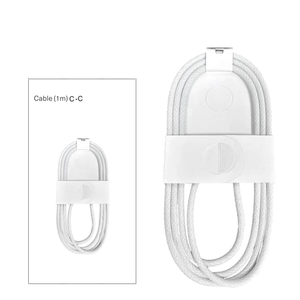 Cáp Sạc Nhanh Type C – Type C 1m Bọc Dù Trắng, Hỗ Trợ Sạc Nhanh, Dây Sạc Bền Chống Gãy Gập C16