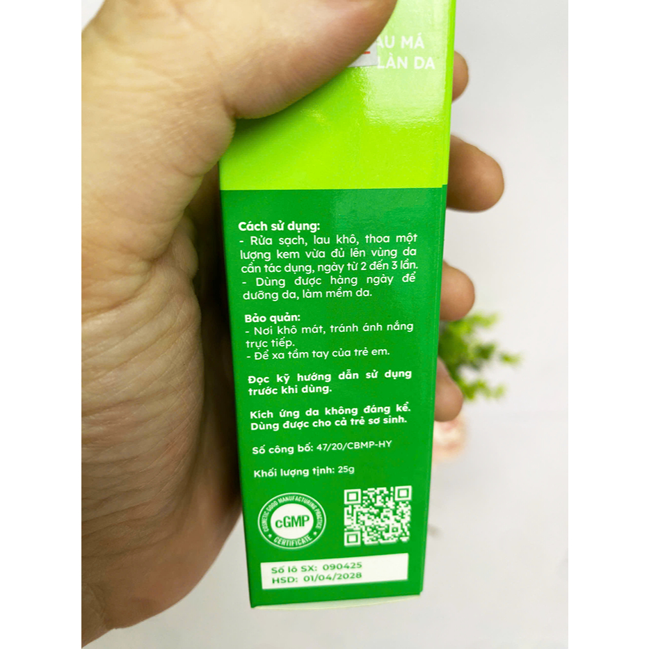 Kem bôi da Yoosun Rau Má dưỡng ẩm làm dịu da ngừa mụn hăm tã, không corticoid, không paraben, 25g