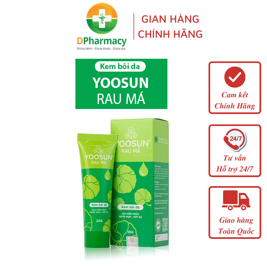 Kem bôi da Yoosun Rau Má dưỡng ẩm làm dịu da ngừa mụn hăm tã, không corticoid, không paraben, 25g