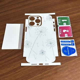 Miếng Dán Lưng Viền iPhone PPF Nhám Hình Hoa Bồ Công Anh – Từ iPhone 12 Đến 17 ProMax