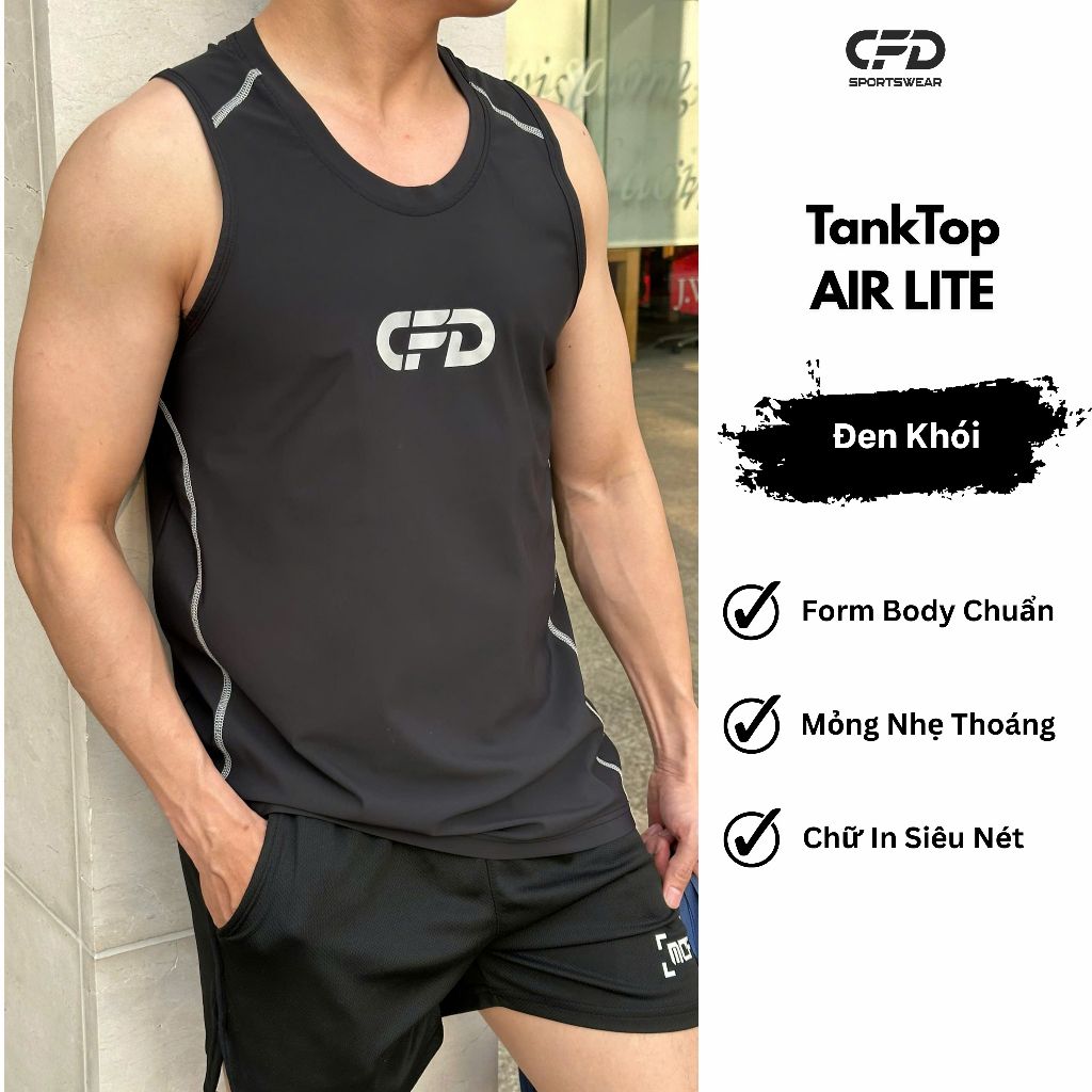 Áo Tanktop Gym Nam Air Lite, Form Tôn Dáng Tự Nhiên, Chất Vải Siêu Nhẹ, Thoáng Khí