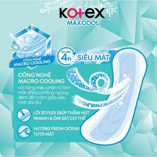 Băng Vệ Sinh Kotex Max Cool Siêu Mỏng Cánh Dài 23Cm Gói 20 Miếng