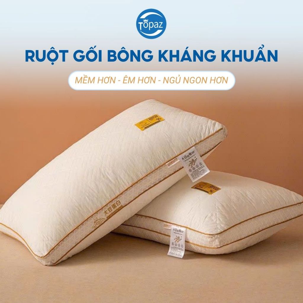 Ruột Gối Làm Bằng 100% Bông Sơ Đậu Nành Tự Nhiên Kháng Khuẩn Cao Cấp Mang Lại Giấc Ngủ Ngon Kích Thước 48*74cm