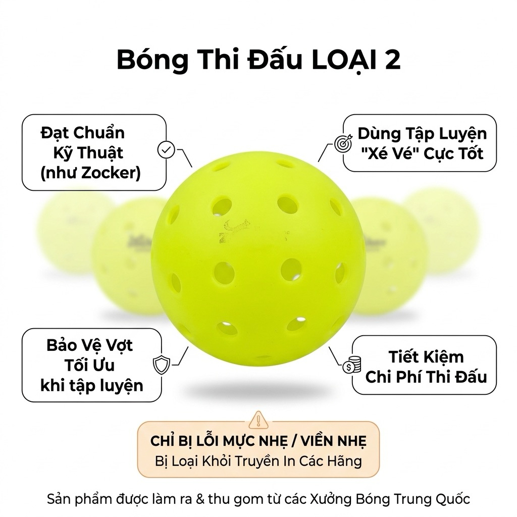 Bóng thi đấu LOẠI 2 dùng trong tập luyện Xé Vé đạt tiêu chuẩn thi đấu