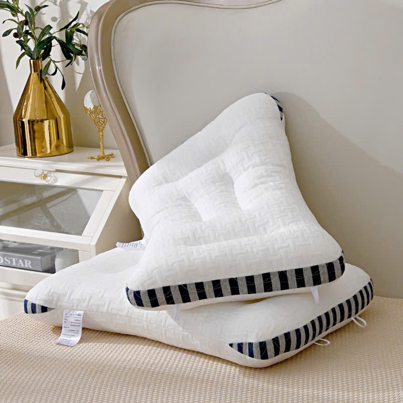 Gối Trần Cao Cấp Nằm Định Vị Thư Giãn Cổ Nguyên Liệu Bông Siêu Nhẹ Mềm Mại Không Xẹp Lún Ngủ Ngon