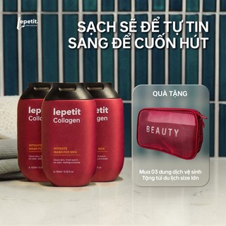 Dung dịch vệ sinh Nam mềm mịn, mát lành, nhỏ gọn, tiện lợi, phù hợp cho nhiều hoàn cảnh di chuyển (Lepetit Collagen)
