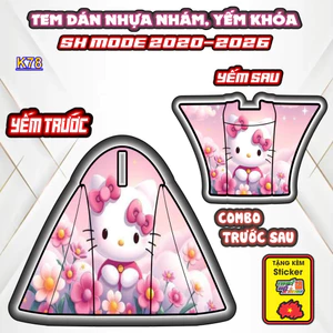 Bộ Tem Nhựa Nhám SH MODE 2020-2026 Mẫu Helokitty - Thiết Kế Tinh Tế, Tạo Điểm Nhấn Sang Trọng Cho Xe.