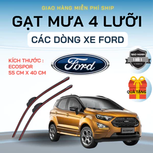Gạt Mưa Ô Tô FORD ECOSPORT, EVEREST, RANGER, RAPTOR, TERRITORY, FIESTA, TRANSIT Silicon 4 Lưỡi. 4L