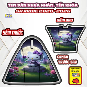 Tem Nhựa Nhám SH MODE 2020-2026 Helokitty/Carbon Đẳng Cấp Thể Thao Bảo Vệ Lớp Nhựa Zin Hoàn Hảo