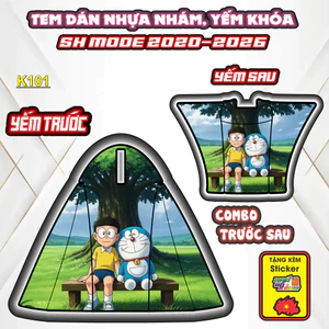 Tem Dán Nhựa Nhám SH MODE 2020-2026 Mẫu DORẺMON/CACBON Độc Đáo,Trang Trí Xe Máy Chống Bay Màu