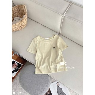 Áo phông cổ viền thêu nơ co giãn