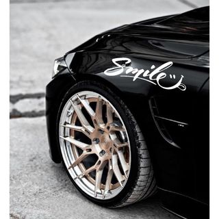 Decal chữ Smile dán đa vị trí ô tô xe máy, chất liêu PVC cao cấp (TC011)
