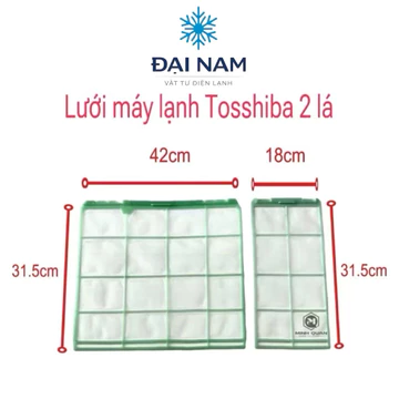 Lưới lọc không khí máy lạnh Toshiba hai lá - Lưới lọc bụi điều hoà Toshiba 2 lá