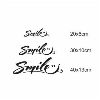 Decal chữ Smile dán đa vị trí ô tô xe máy, chất liêu PVC cao cấp (TC011)