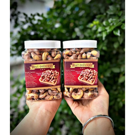 Hạt Điều Rang Củi Tem Vàng Hạt To Giòn Béo – Hạt Điều Rang Muối Tự Nhiên Hộp 500g | PV FOOD