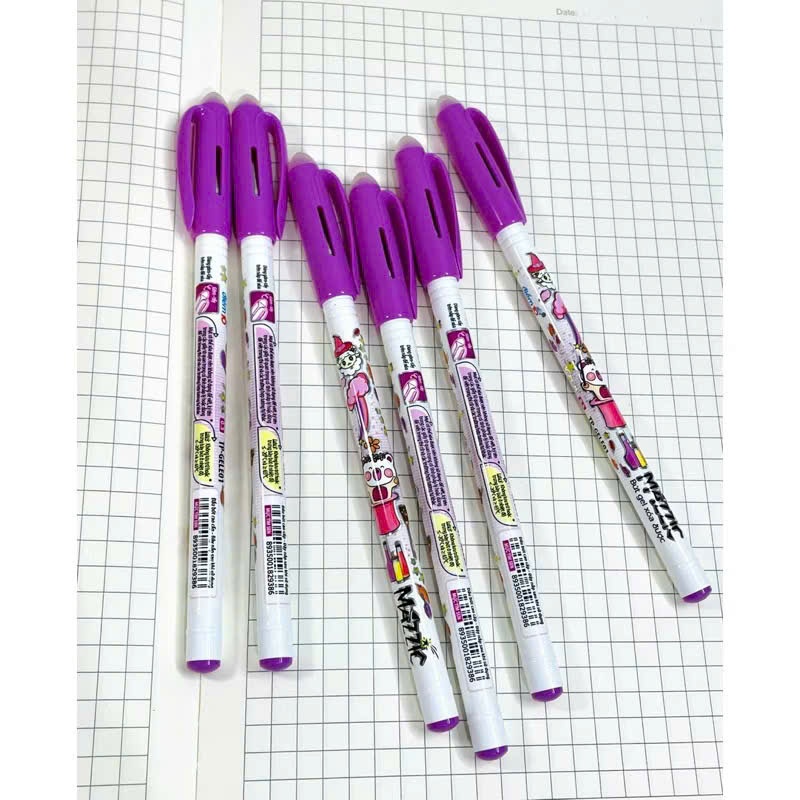 Bút Gel Xóa Được Mazzic Cho Học Sinh Cấp 1 , Ngòi 0.5mm Viết Êm, Mực Xanh/Tím, Xóa Sạch Không Lem com bo 20 bút