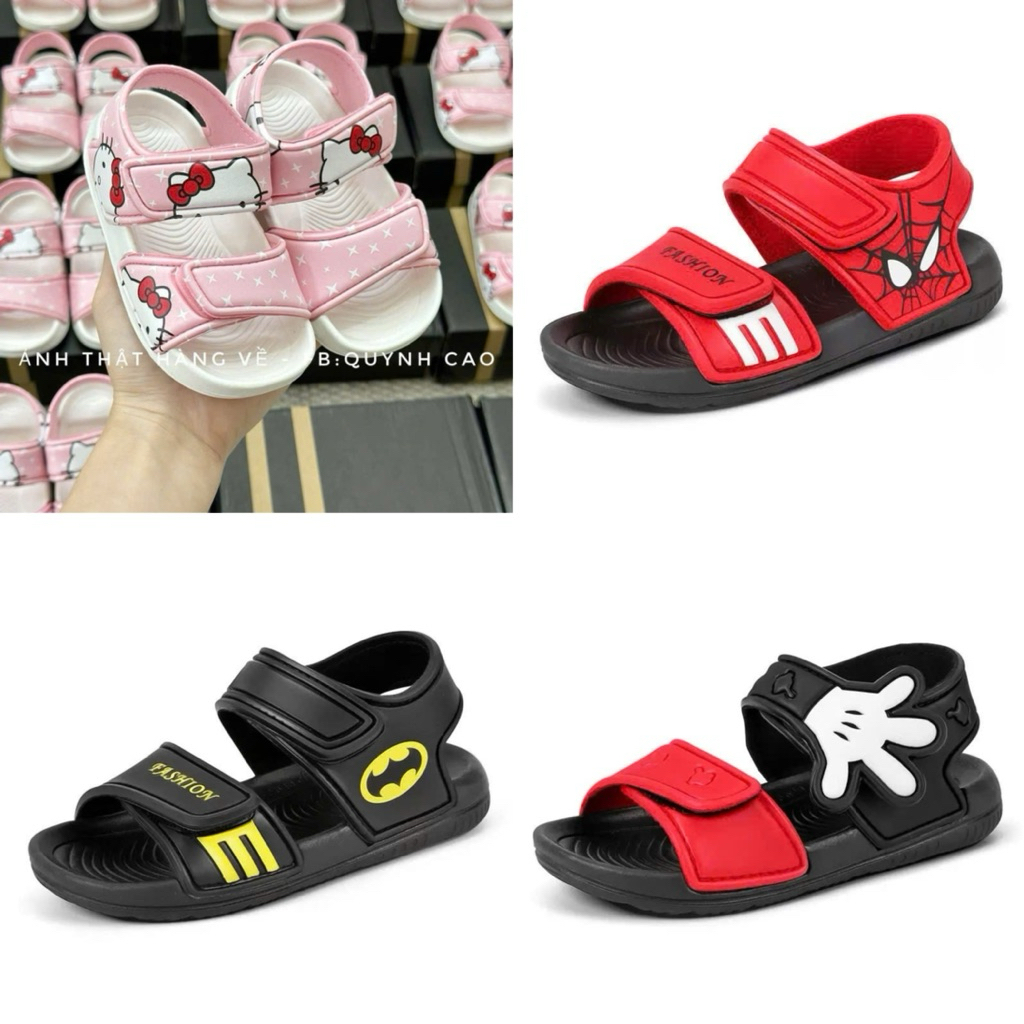 (Order) Dép quai hậu đế chống trượt, nhẹ hoạ tiết siêu nhân, người nhện, micky, kitty mùa hè cho bé trai - bé gái