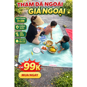 Thảm Bạt Dầy Bền 5 NĂM Dã Ngoại Camping Cắm Trại Polyester 1m4 x 2m Chống Nước TUYỆT ĐỐI, Thảm Lót Lều