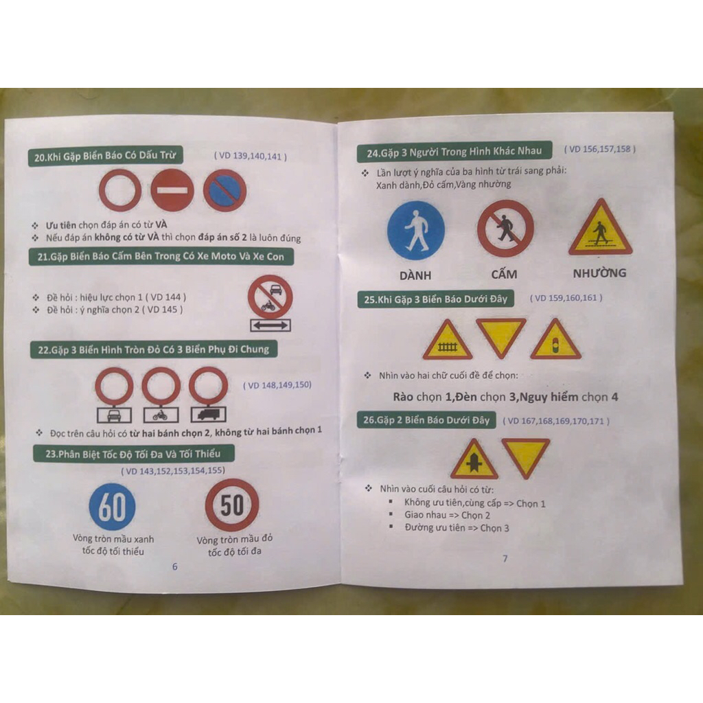 Sổ tay 250 câu mẹo lý thuyết xe máy A.A1