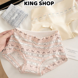Combo 3 Quần Lót Nữ Cotton Cạp Cao Hoạ Tiết Nhí Xinh Xắn, Quần Chip Mềm Thoáng Đáy Dài 2 Lớp King Shop L-5296