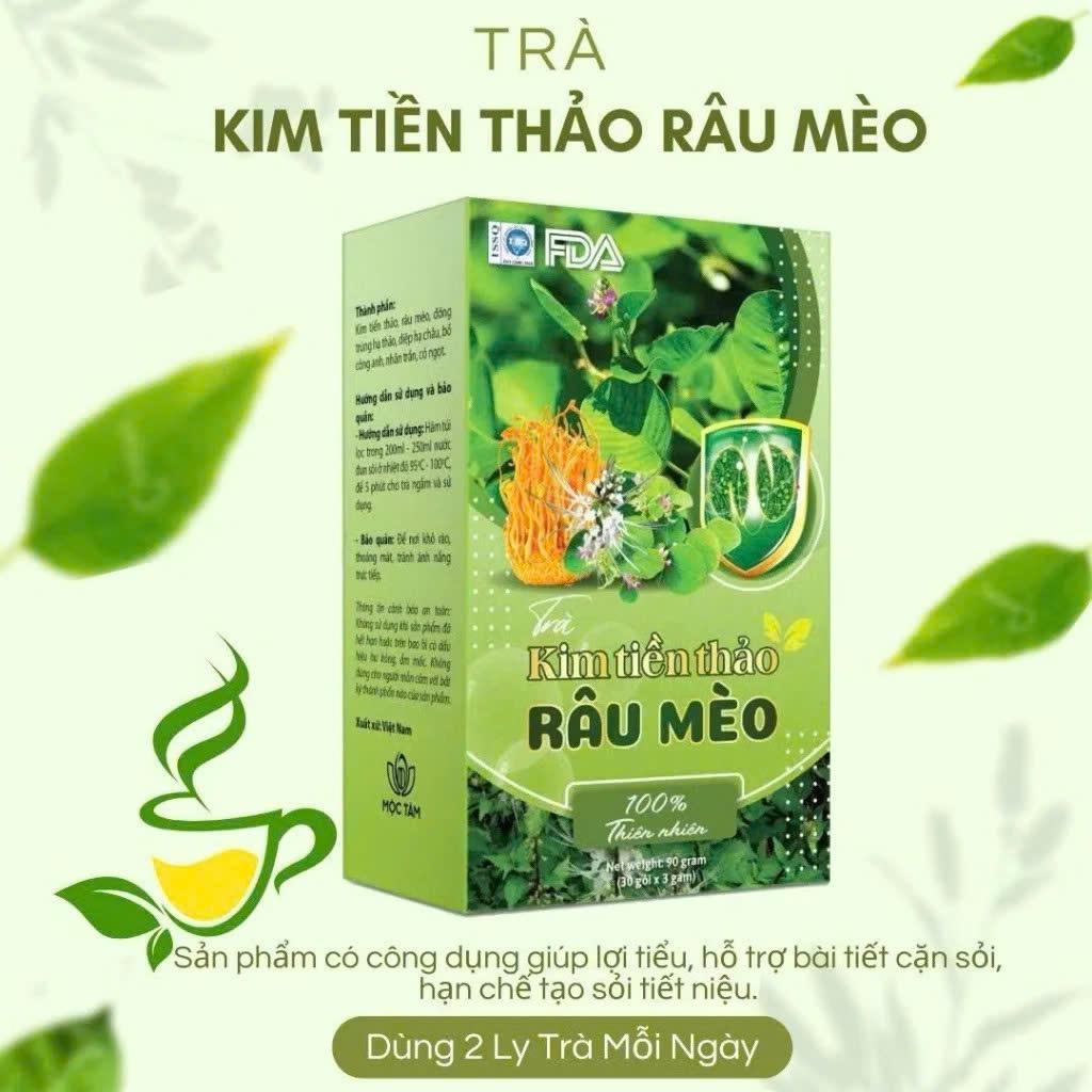 ✅ [Chính Hãng] Trà Kim Tiền Thảo Râu Mèo Hộp 30 Gói ✅ Bổ thận lợi tiểu thanh lọc cơ thể ngừa nguy cơ sỏi thận mát gan