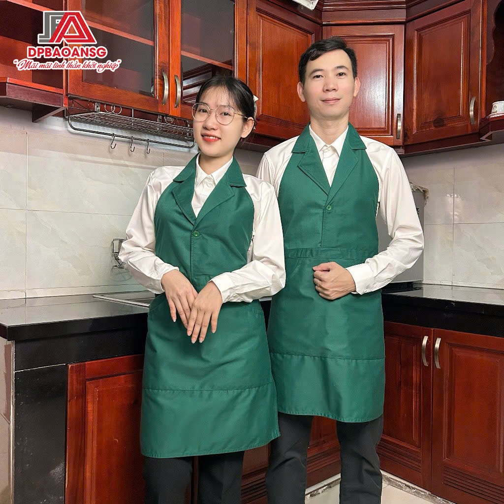Tạp Dề Cổ Vest Sang Trọng Cho Phục Vụ Nhà Hàng, Khách Sạn Cao Cấp - Vải Kaki Nhiều Màu Đẹp