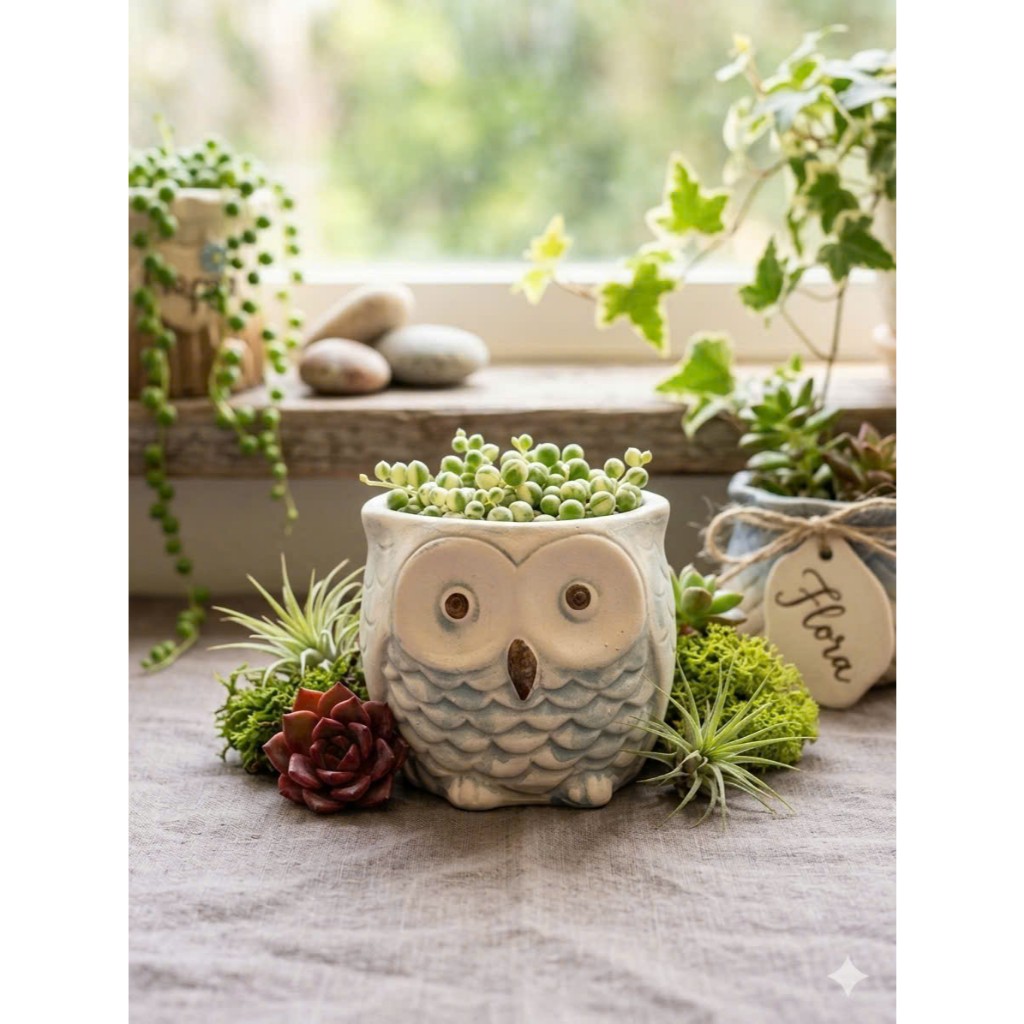 Chậu Trồng Sen Đá, Chậu Trồng Sen Đá Gốm Sứ Vintage, Chậu Cây Mini Decor Xinh Xắn