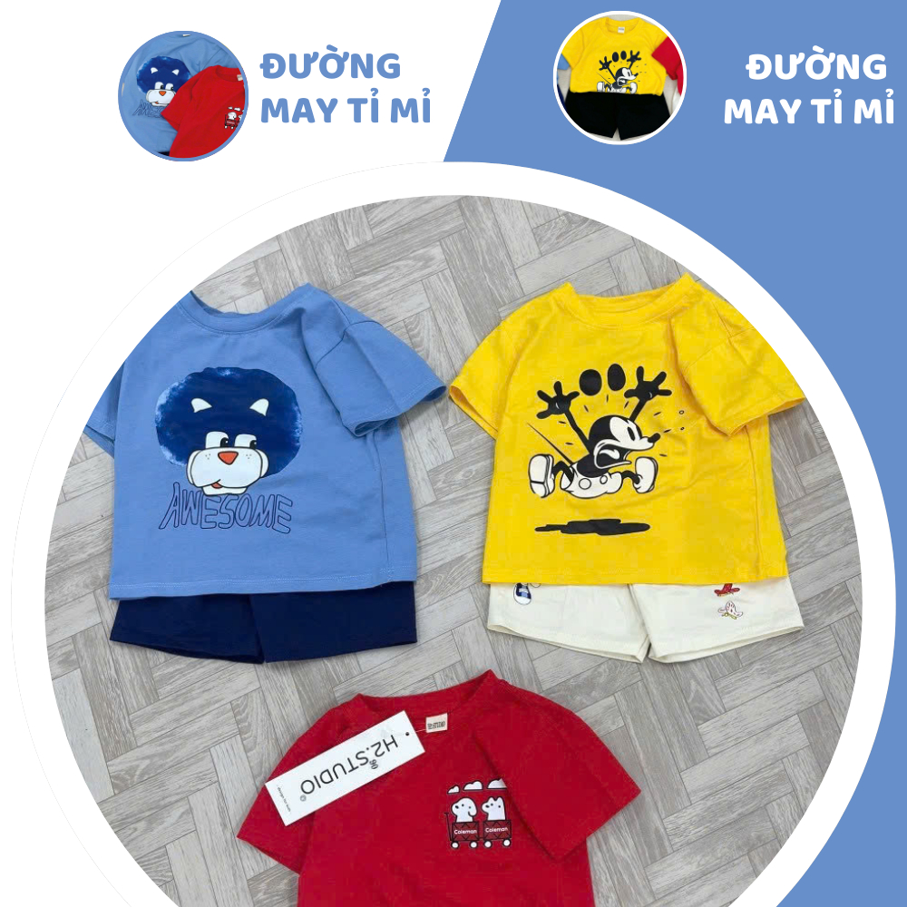 [À ƠI SHOP] R79- set 3 bộ cộc vàng đỏ xanh hình nhân vật- a100.219