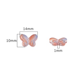 Hạt thủy tinh hình bướm 10x14mm lỗ 1mm nhiều màu - 20 hạt/gói handmade