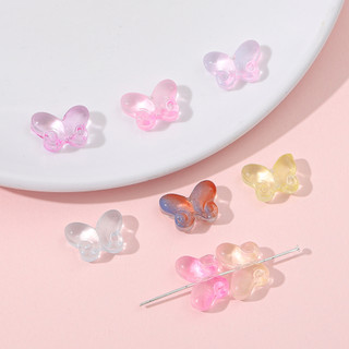 Hạt thủy tinh hình bướm 10x14mm lỗ 1mm nhiều màu - 20 hạt/gói handmade