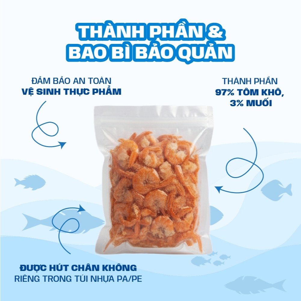 [CAO CẤP] 500G Tôm khô Thế Giới Hải Sản, tôm thẻ khô loại ngon được hút chân không, tôm khô nấu canh, biếu tặng