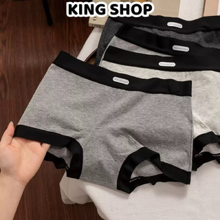 Combo 4 Quần Lót Nữ Cotton Dạng Đùi Boxer Màu Trơn Viền Chun Mềm, Quần Chip Thoáng Khí Đáy 2 Lớp King Shop L-5284
