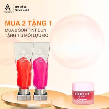 Son Tint Bùn ANGELUX Chất Kem Bùn Mịn, Lên Màu Chuẩn, Mềm Môi, Bền Màu 4–6H | Mua 2 Tặng 1 Ủ Môi Lựu Đỏ